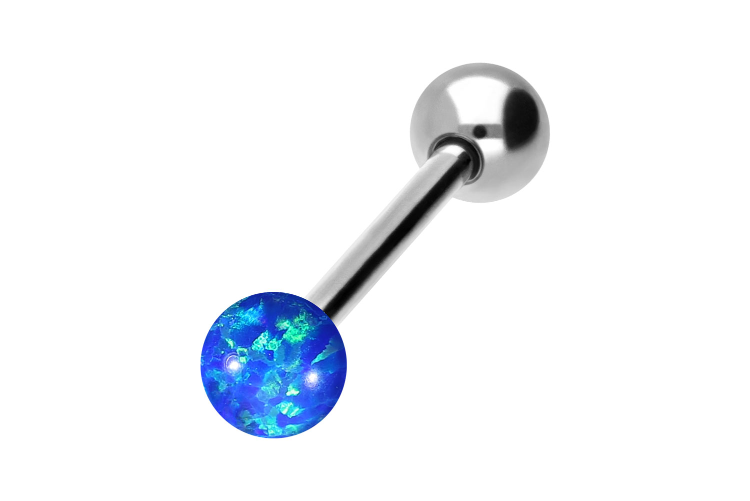 Titan Barbell Piercing SYNTHETISCHER OPAL + TITAN-KUGEL